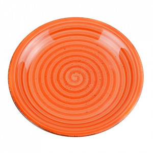 Farfurie intinsa portocalie din ceramica 27 cm Shell Denzzo