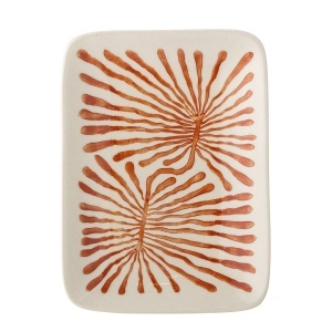 Farfurie intinsa rosie din ceramica 12x15 cm Fauni Creative Collection