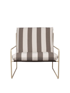 Fata de perna pentru fotoliu exterior maro ciocolata din textil Desert Stripe Ferm Living
