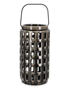 Felinar gri din ceramica 30 cm Darreh Bizzotto