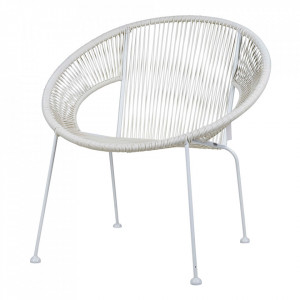 Fotoliu alb din metal Cuba Bahne