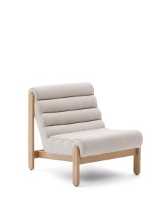 Fotoliu alb/maro din textil Magira Kave Home