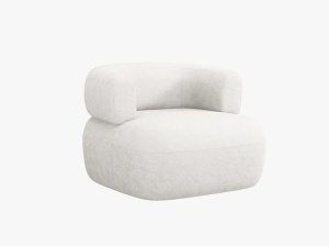Fotoliu bej deschis din textil Jenny Chenille Micadoni