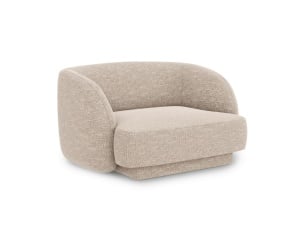 Fotoliu bej din textil Miley Chenille Micadoni