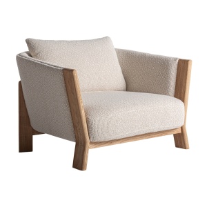 Fotoliu bej/maro din textil Nara Vical Home