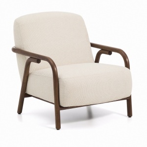 Fotoliu bej/maro inchis din textil Sylo Kave Home