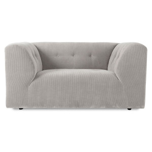 Fotoliu crem din textil Vint Corduroy HKliving