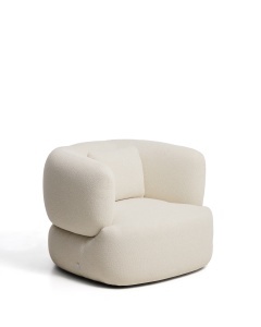 Fotoliu ecru din textil Martina Chenille Kave Home