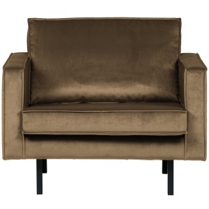 Fotoliu grej din catifea Rodeo Loveseat Woood
