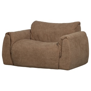 Fotoliu maro din textil Baggy Chenille Woood