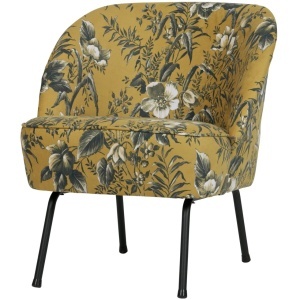 Fotoliu multicolor din catifea Vogue Poppy Mustard Woood