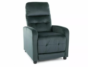 Fotoliu recliner verde din catifea Otus The Home Collection