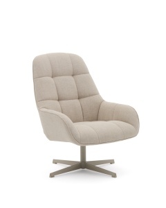 Fotoliu rotativ bej/gri din textil Jaspe Kave Home