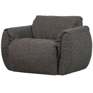 Fotoliu rotativ gri din textil Baggy Melange Woood