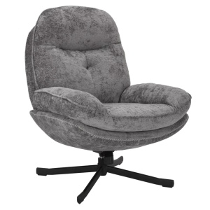 Fotoliu rotativ gri din textil Harper The Home Collection