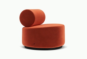Fotoliu rotativ rosu sofran din textil Sinclair Royal Saffron - 183 FEST