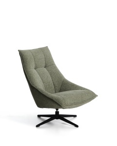 Fotoliu rotativ verde din textil Dirala Chenille Kave Home