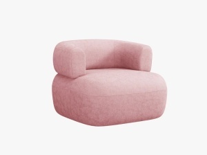Fotoliu roz din textil Jenny Chenille Micadoni