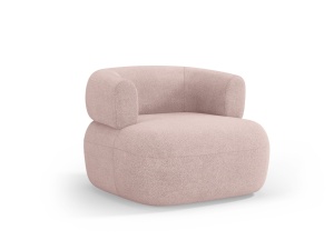 Fotoliu roz pudrat din textil Jenny Boucle Micadoni