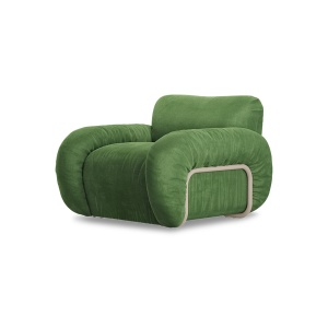 Fotoliu verde/bej nisipiu din catifea Arc Royal HKliving