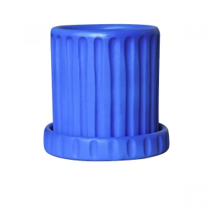 Ghiveci cu farfurioara albastra din ceramica 30 cm Greca Dorico Seletti