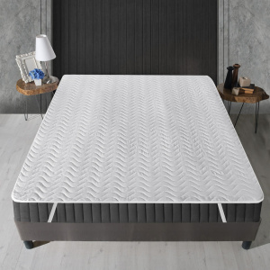 Husa protectie pentru saltea alba din bumbac 180x200 cm Alez Quilted The Home Collection