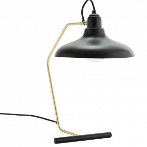 Lampa birou neagra/aurie din fier si alama 50 cm Sonia Madam Stoltz
