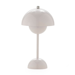 Lampa portabila alba/argintie din plastic 29 cm Maris Thai Natura