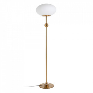 Lampadar alb/auriu din sticla si metal 160 cm Hollow Denzzo