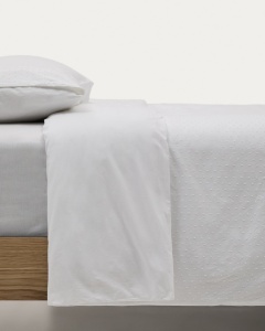 Lenjerie pat alba din bumbac 45x110 / 150x220 cm Atenie Kave Home