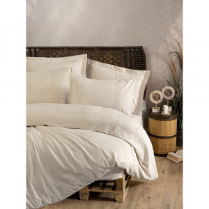 Lenjerie pat crem din fibre Forbes The Home Collection