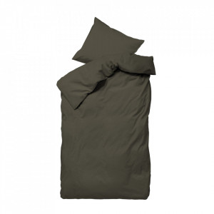 Lenjerie pat maro din bumbac organic 140x220/50x70 cm Ingrid By Nord
