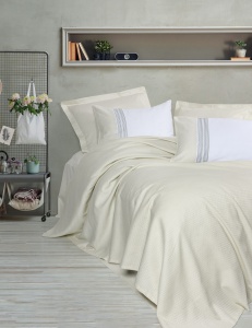 Lenjerie pat verde din bumbac Lessy Double The Home Collection