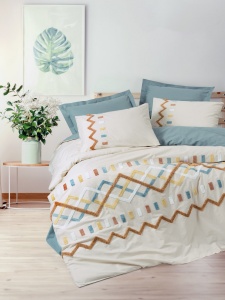 Lenjerie pat verde menta din bumbac Mellow Double The Home Collection