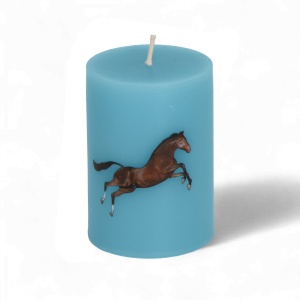Lumanare albastra din fibre naturale 10 cm Horse Seletti