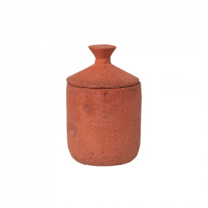 Lumanare parfumata cu suport rosie din fibre naturale 13 cm Ura Ferm Living