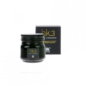 Lumanare parfumata cu suport transparent din sticla si ceara 8 cm Spicy Cinnamon HK Living
