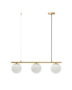 Lustra alba/aurie din metal cu 3 becuri Brisia Kave Home