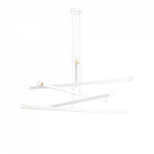 Lustra alba din metal cu 10 becuri Tubo Quiet Object