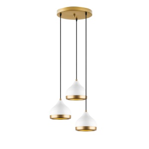 Lustra alba din metal cu 3 becuri Yildo The Home Collection