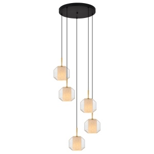 Lustra aurie/neagra din metal cu 5 becuri Solix Zuma Line