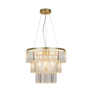 Lustra aurie/transparenta din metal cu 4 becuri Tifanny Zuma Line