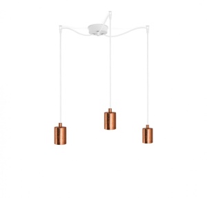 Lustra dimabila alba/aramie din metal cu 3 becuri Cero Basic Bulb Attack