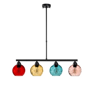 Lustra multicolora/neagra din metal cu 4 becuri Benek The Home Collection