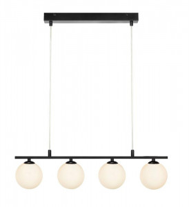 Lustra neagra/alba din metal si sticla cu 4 becuri Quattro Black Markslojd