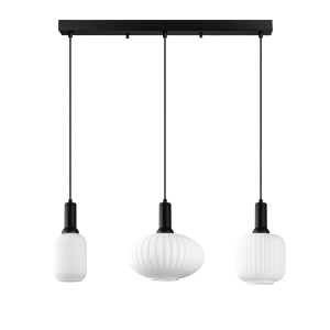 Lustra neagra din metal cu 3 becuri Asker Rectangle The Home Collection