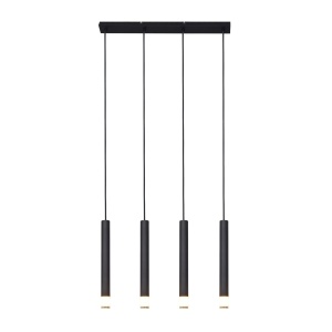 Lustra neagra din metal cu 4 becuri Velic Zuma Line
