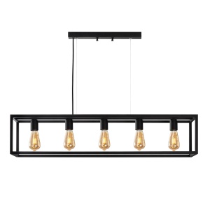 Lustra neagra din metal cu 5 becuri Kafes The Home Collection