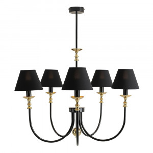 Lustra neagra din textil cu 5 becuri Roma Quiet Object