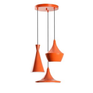 Lustra portocalie din metal cu 3 becuri Tom The Home Collection